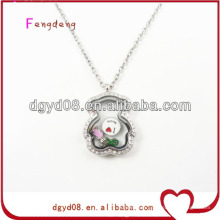 316L Stainless Steel Lockets With Crystal Teddy Bear Pendant Necklace